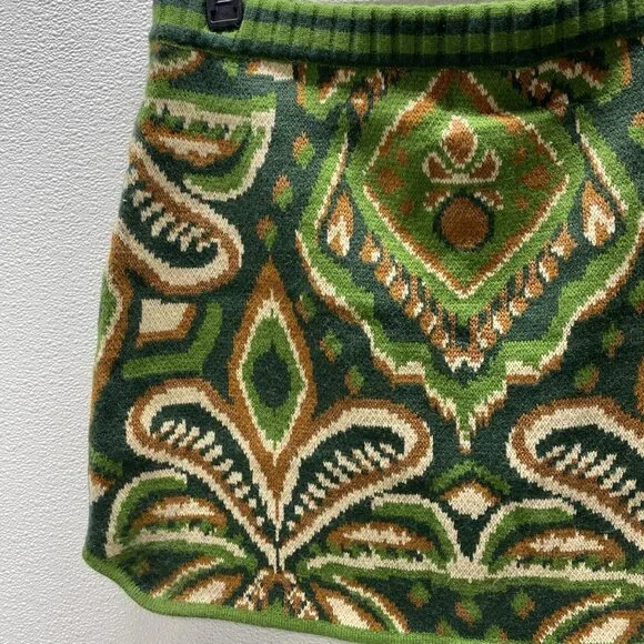 Farm Rio Women's Pineapple Ikat Knit Mini Skirt Green Size XL | Vibrant Tropical - Picture 7 of 10